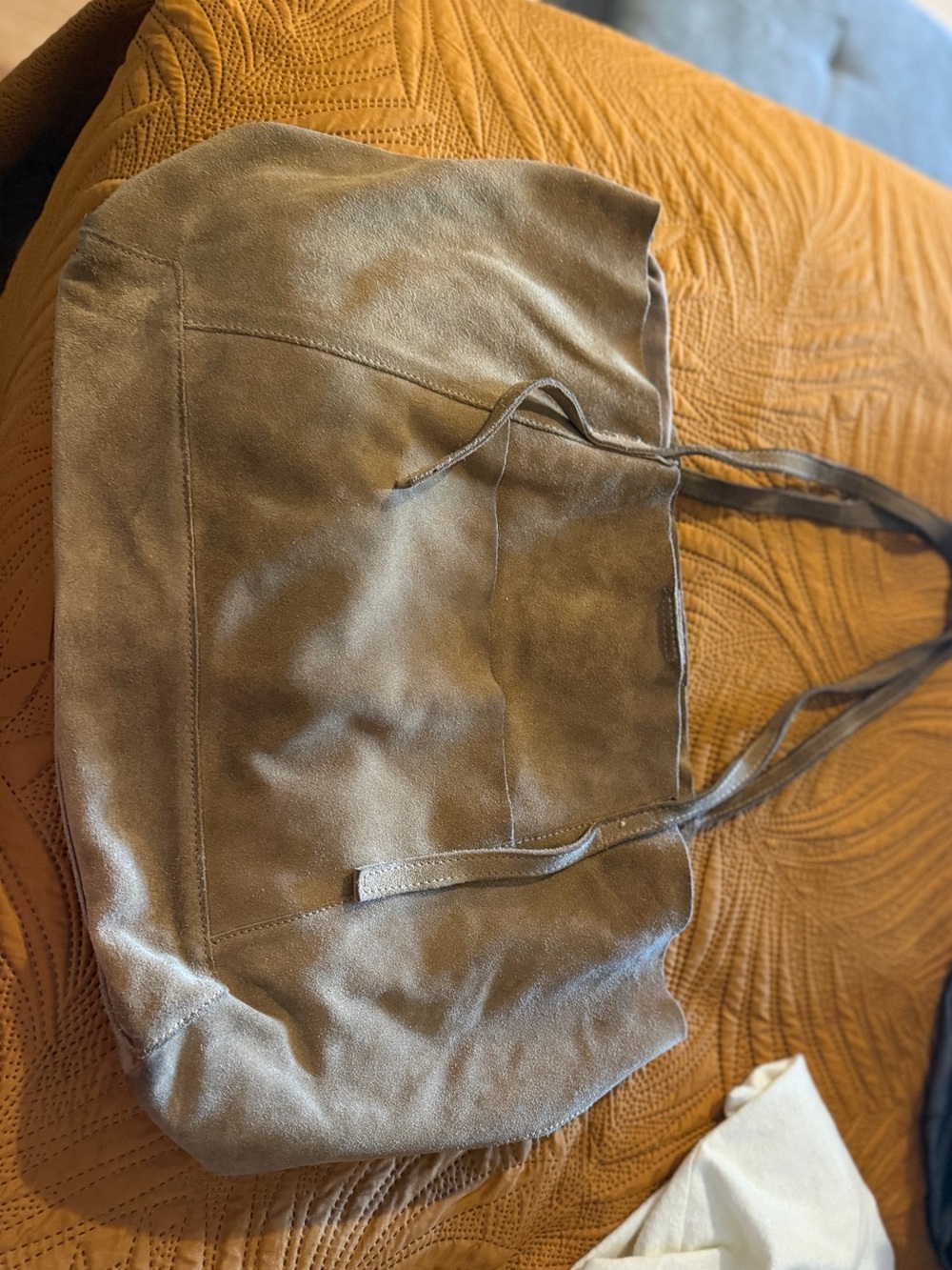 Mango Suede Shoulder Tote in Brown